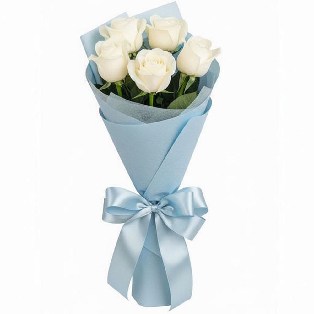 Букет 5 Белых роз Проуд в Суздали