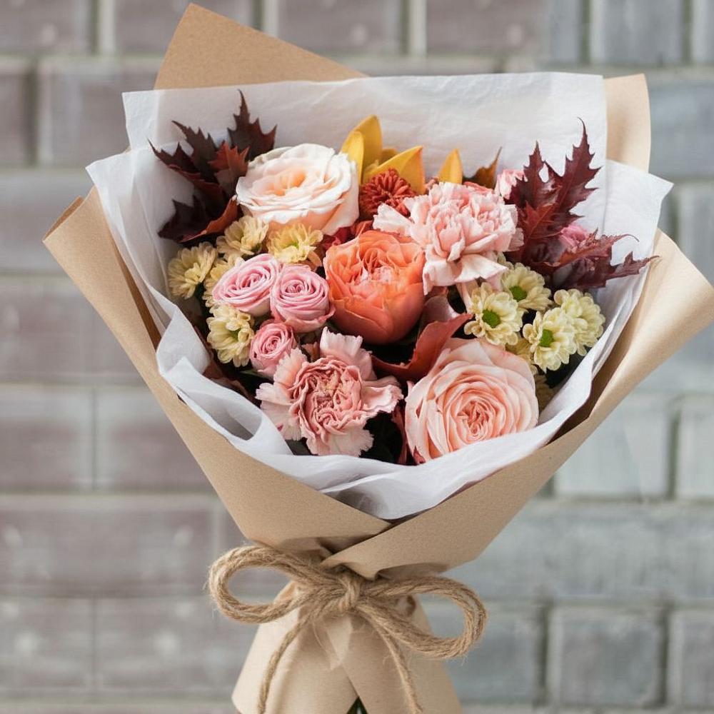 Букет цветов из: Гвоздики, Хризантемы и Розы в Суздали