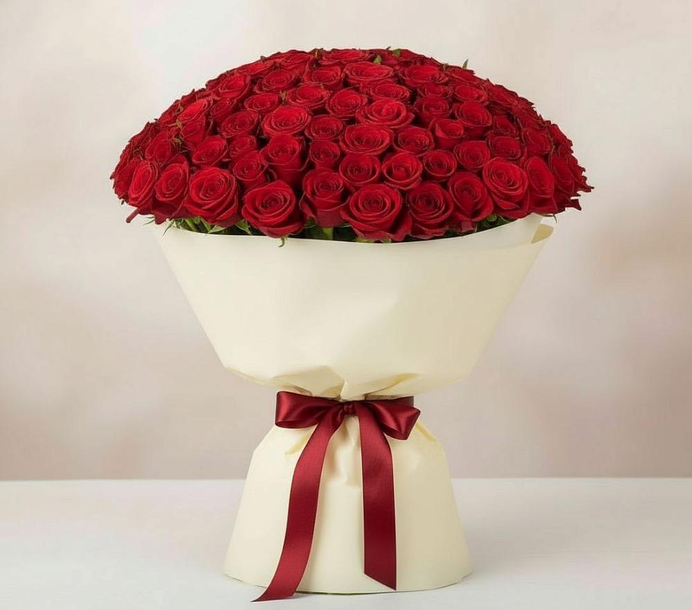 Букет 101 Красная роза Милано в Суздали