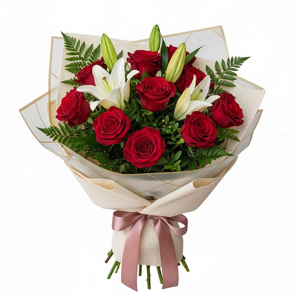 Букет цветов из: Лилии и Розы в Суздали