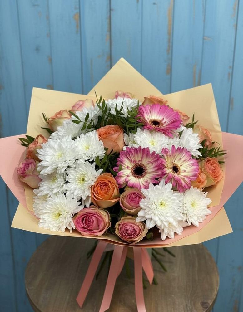 Букет цветов из: Розы, Герберы и Хризантемы в Суздали