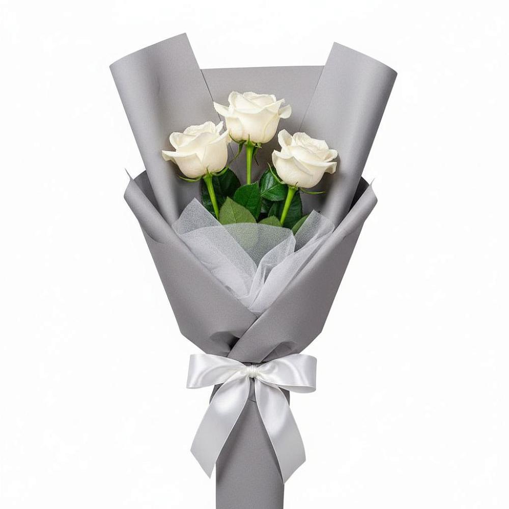 Букет 3 белые розы в Суздали