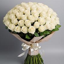 Букет 101 беля роза Белоснежка в Суздали