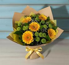 Букет цветов из:  Герберы и Хризантемы в Суздали