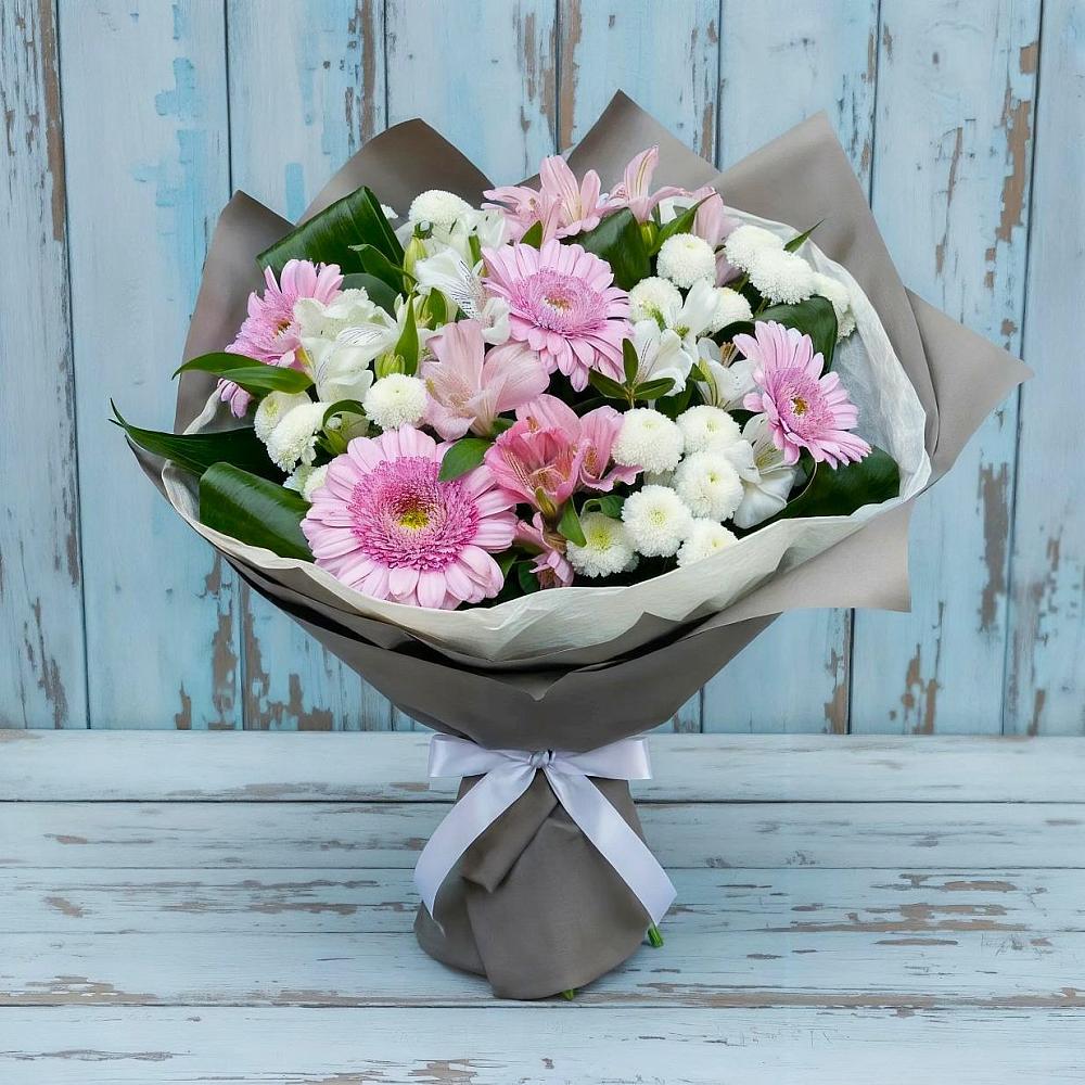 Букет цветов из: Герберы, Альстромерии и Хризантемы в Суздали