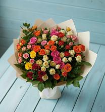 Букет Микс из разноцветных кустовых роз #REPLACE_PRED# Суздали