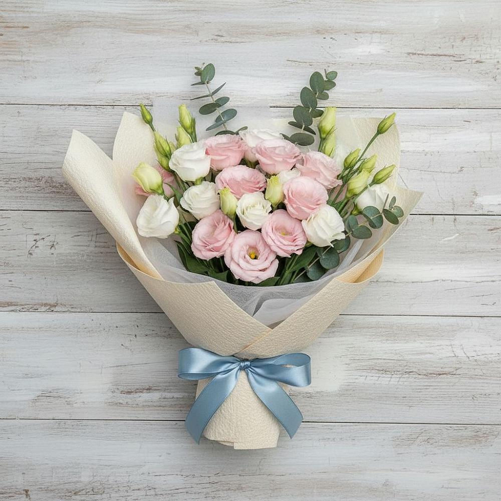 Букет цветов из: Лизиантусы в Суздали